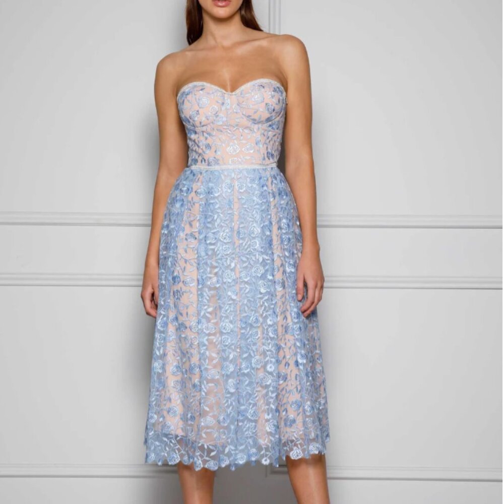 Fiona Dress in Pastel Blue by Jaus